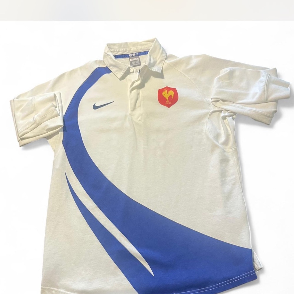 Nike Men's White and Blue Sports Jersey